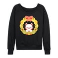 thumbnail image 1 of Instant Message - Chibi Cat Christmas Wreath - Women's French Terry Long Sleeve Shirt, 1 of 5