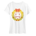 thumbnail image 1 of Instant Message - Chibi Cat Christmas Wreath - Women's Short Sleeve Graphic T-shirt, 1 of 5
