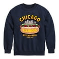 thumbnail image 1 of Instant Message - Chicago Hot Dog Skyline  - Toddler & Youth Crewneck Fleece Sweatshirt, 1 of 6