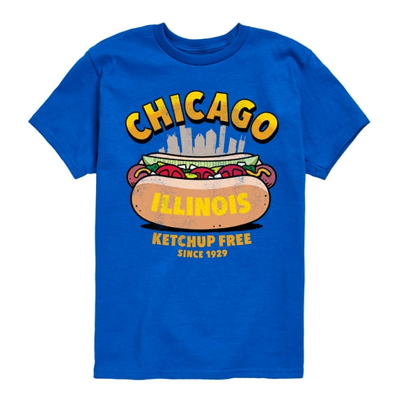 Instant Message - Chicago Hot Dog Skyline - Toddler & Youth Short Sleeve Graphic T-Shirt
