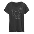 thumbnail image 1 of Instant Message - Chicken Continuous Line Doodle - Women's Short Sleeve Graphic T-Shirt, 1 of 5