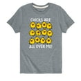 thumbnail image 1 of Instant Message - Chicks All Over Me - Youth Short Sleeve Tee, 1 of 6