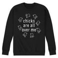 thumbnail image 1 of Instant Message - Chicks Are All Over Me - Men's Crew Neck Fleece Pullover, 1 of 6