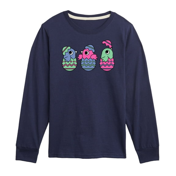 Instant Message - Chicks In Eggs - Toddler And Youth Long Sleeve Graphic T-Shirt