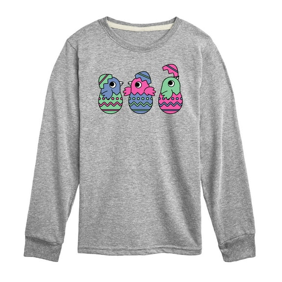 Instant Message - Chicks In Eggs - Toddler And Youth Long Sleeve Graphic T-Shirt