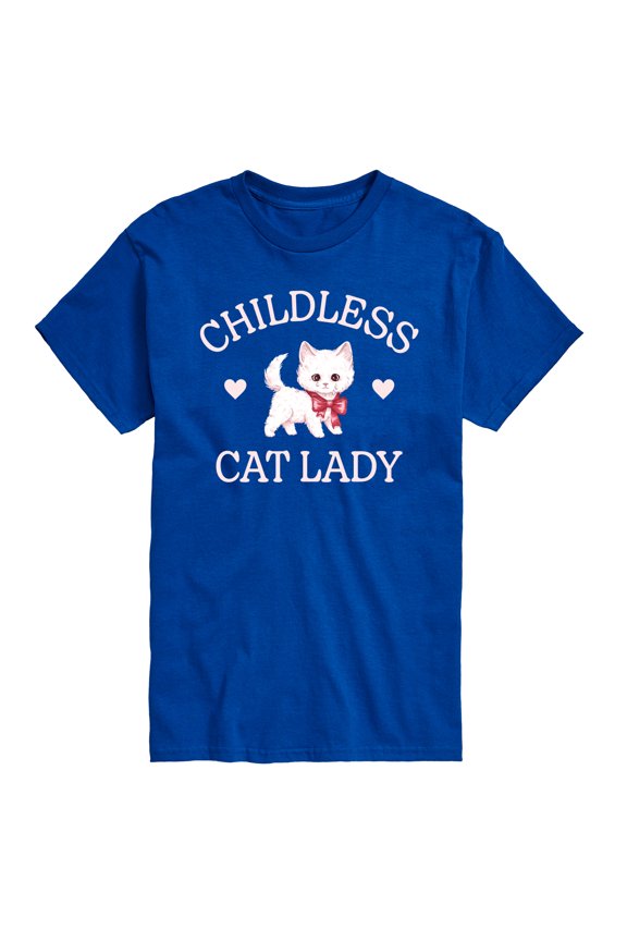 - Childless Cat Lady Kitten Short Sleeve Graphic T-Shirt