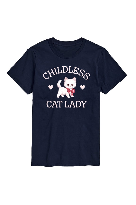 - Childless Cat Lady Kitten Short Sleeve Graphic T-Shirt