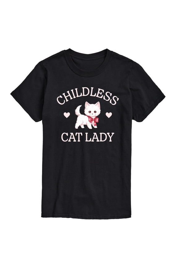 - Childless Cat Lady Kitten Short Sleeve Graphic T-Shirt