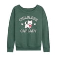 thumbnail image 1 of Instant Message - Childless Cat Lady Kitten Women's Lightweight French Terry Wide Neck Long Sleeve Graphic Shirt, 1 of 6