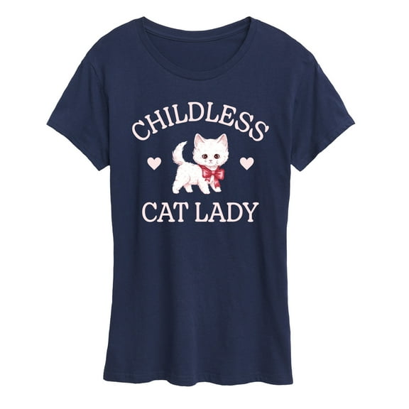 Instant Message - Childless Cat Lady Kitten - Women's Short Sleeve Graphic T-Shirt