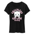 thumbnail image 1 of Instant Message - Childless Cat Lady Society - Women's Short Sleeve Graphic T-Shirt, 1 of 6