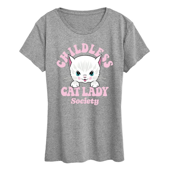 Instant Message - Childless Cat Lady Society - Women's Short Sleeve Graphic T-Shirt