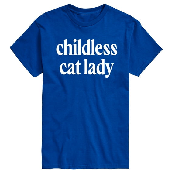 Instant Message - Childless Cat Lady White - Men's Short Sleeve Graphic T-Shirt