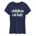 thumbnail image 1 of Instant Message - Childless Cat Lady White - Women's Short Sleeve Graphic T-Shirt, 1 of 6