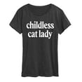 thumbnail image 1 of Instant Message - Childless Cat Lady White - Women's Short Sleeve Graphic T-Shirt, 1 of 6