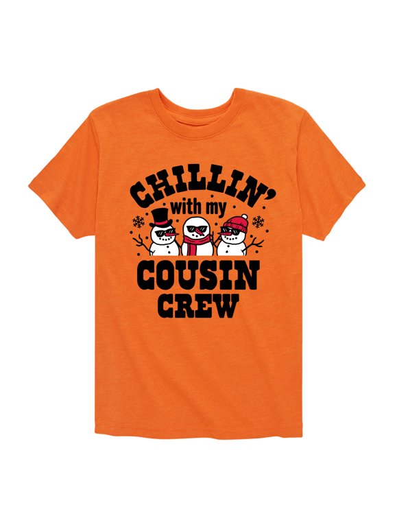 - Chillin With My Cousin Crew Chistmas Boys' Short Sleeve Graphic T-Shirt