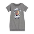 thumbnail image 1 of Instant Message - Chilly Dog Funny Christmas - Toddler & Youth Girls Fleece Dress, 1 of 6