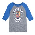 thumbnail image 1 of Instant Message - Chilly Dog Funny Christmas - Toddler & Youth Raglan Graphic T-Shirt, 1 of 5