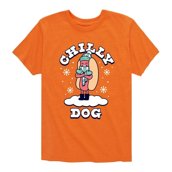 Instant Message - Chilly Dog Funny Christmas - Toddler & Youth Short Sleeve Graphic T-Shirt
