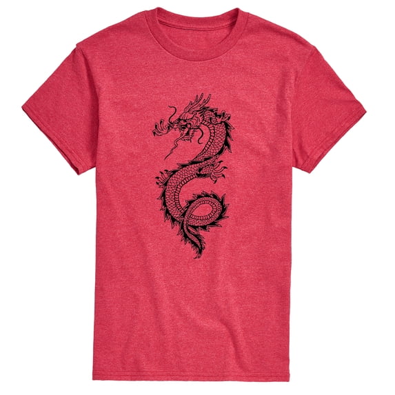 Instant Message - Chinese Dragon Black Short Sleeve Graphic T-Shirt
