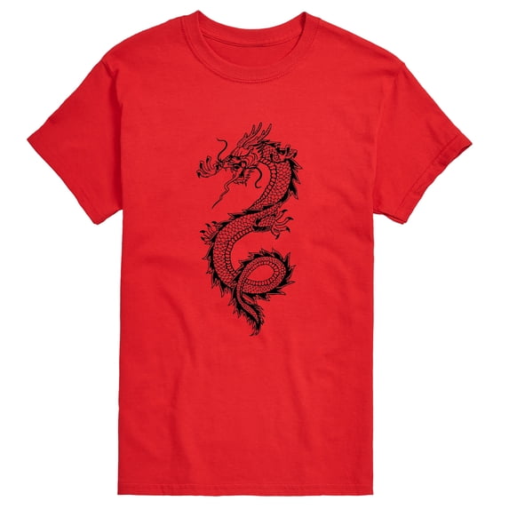 Instant Message - Chinese Dragon Black Short Sleeve Graphic T-Shirt