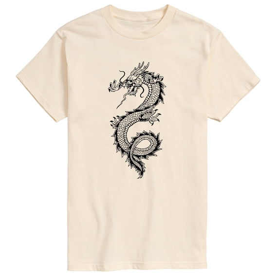 Instant Message - Chinese Dragon Black Short Sleeve Graphic T-Shirt