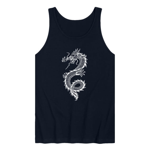 Instant Message - Chinese Dragon White Graphic Tank Top