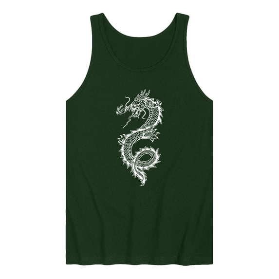 Instant Message - Chinese Dragon White Graphic Tank Top