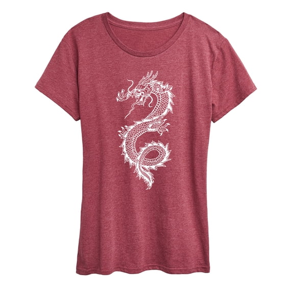 Instant Message - Chinese Dragon White - Women's Short Sleeve Graphic T-Shirt