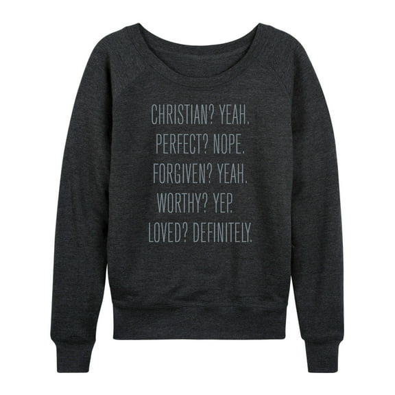 Instant Message - Christian? Yeah. Perfect? Nope… - Women's Lightweight French Terry Long Sleeve Shirt