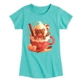 thumbnail image 1 of Instant Message - Christmas Bear Cocoa Mug - Toddler And Youth Girls Fitted Short Sleeve Graphic T-Shirt, 1 of 5