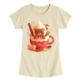 thumbnail image 1 of Instant Message - Christmas Bear Cocoa Mug - Toddler And Youth Girls Fitted Short Sleeve Graphic T-Shirt, 1 of 5