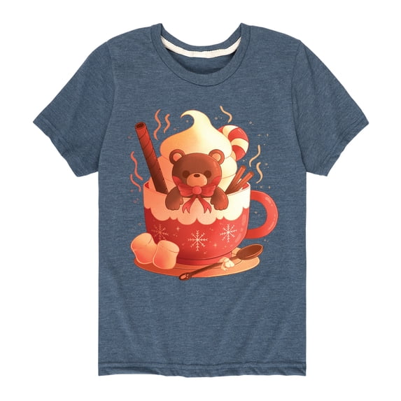 Instant Message - Christmas Bear Cocoa Mug - Toddler And Youth Short Sleeve Graphic T-Shirt