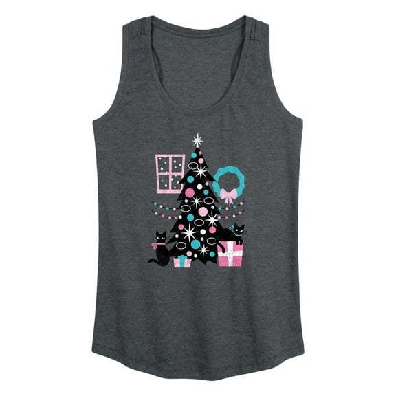 Instant Message - Christmas - Cats, Tree, & Décor - Women's Racerback Tank Top