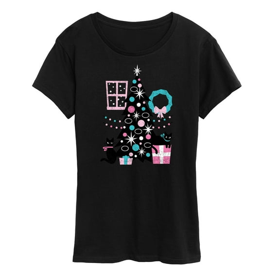 Instant Message - Christmas - Cats, Tree, & Décor - Women's Short Sleeve Graphic T-Shirt