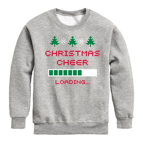 Instant Message - Christmas Cheer Loading - Toddler & Youth Crewneck Fleece Sweatshirt
