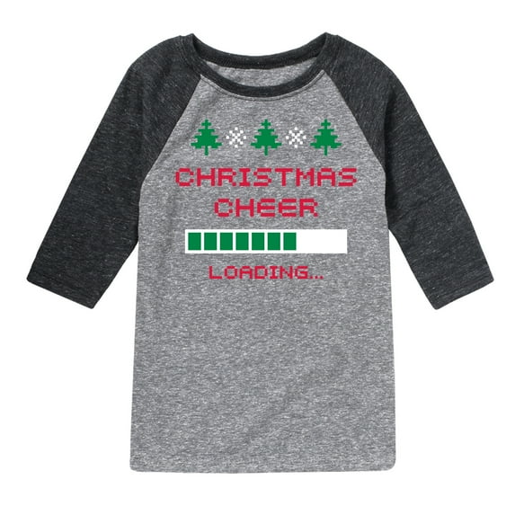Instant Message - Christmas Cheer Loading - Toddler & Youth Raglan Graphic T-Shirt