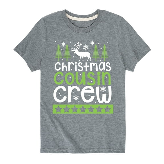 Instant Message - Christmas Cousin Crew - Toddler And Youth Short Sleeve Graphic T-Shirt