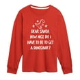 thumbnail image 1 of Instant Message - Christmas Dear Santa Dinosaur - Toddler & Youth Long Sleeve Graphic T-Shirt, 1 of 6