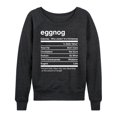 thumbnail image 1 of Instant Message - Christmas Eggnog Nutrition - Women's Lightweight French Terry Pullover Long Sleeve Shirt, 1 of 5