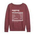 thumbnail image 1 of Instant Message - Christmas Eggnog Nutrition - Women's Lightweight French Terry Pullover Long Sleeve Shirt, 1 of 5