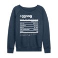 thumbnail image 1 of Instant Message - Christmas Eggnog Nutrition - Women's Lightweight French Terry Pullover Long Sleeve Shirt, 1 of 5