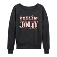thumbnail image 1 of Instant Message - Christmas - Feelin' Jolly - Women's Lightweight French Terry Long Sleeve Shirt, 1 of 6