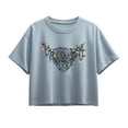 thumbnail image 1 of Instant Message - Christmas Highland Cow - Youth Girl Short Sleeve Boxy Tee, 1 of 5
