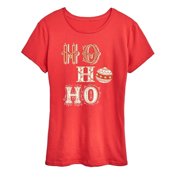 Instant Message - Christmas - Ho Ho Ho Ornament - Women's Raglan Graphic T-Shirt