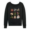 thumbnail image 1 of Instant Message - Christmas Icon Grid - Women's French Terry Long Sleeve Pullover, 1 of 5