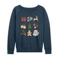 thumbnail image 1 of Instant Message - Christmas Icon Grid - Women's French Terry Long Sleeve Pullover, 1 of 5