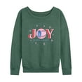 thumbnail image 1 of Instant Message - Christmas - Joy To The World Sparkle - Women's Lightweight French Terry Long Sleeve Shirt, 1 of 6