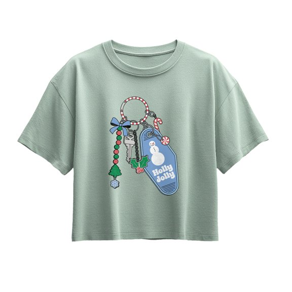 Instant Message - Christmas Keychain Short Sleeve Boxy Graphic T-Shirt