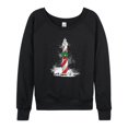 thumbnail image 1 of Instant Message - Christmas Lighthouse - Ladies French Terry Long Sleeve Shirt, 1 of 5